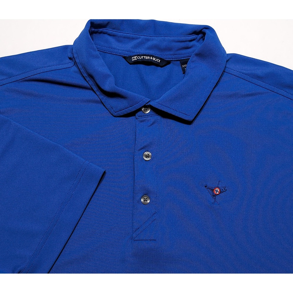 CUTTER & BUCK Polo Shirt Mens XXL Blue Ocean Reef Club Golf Performance